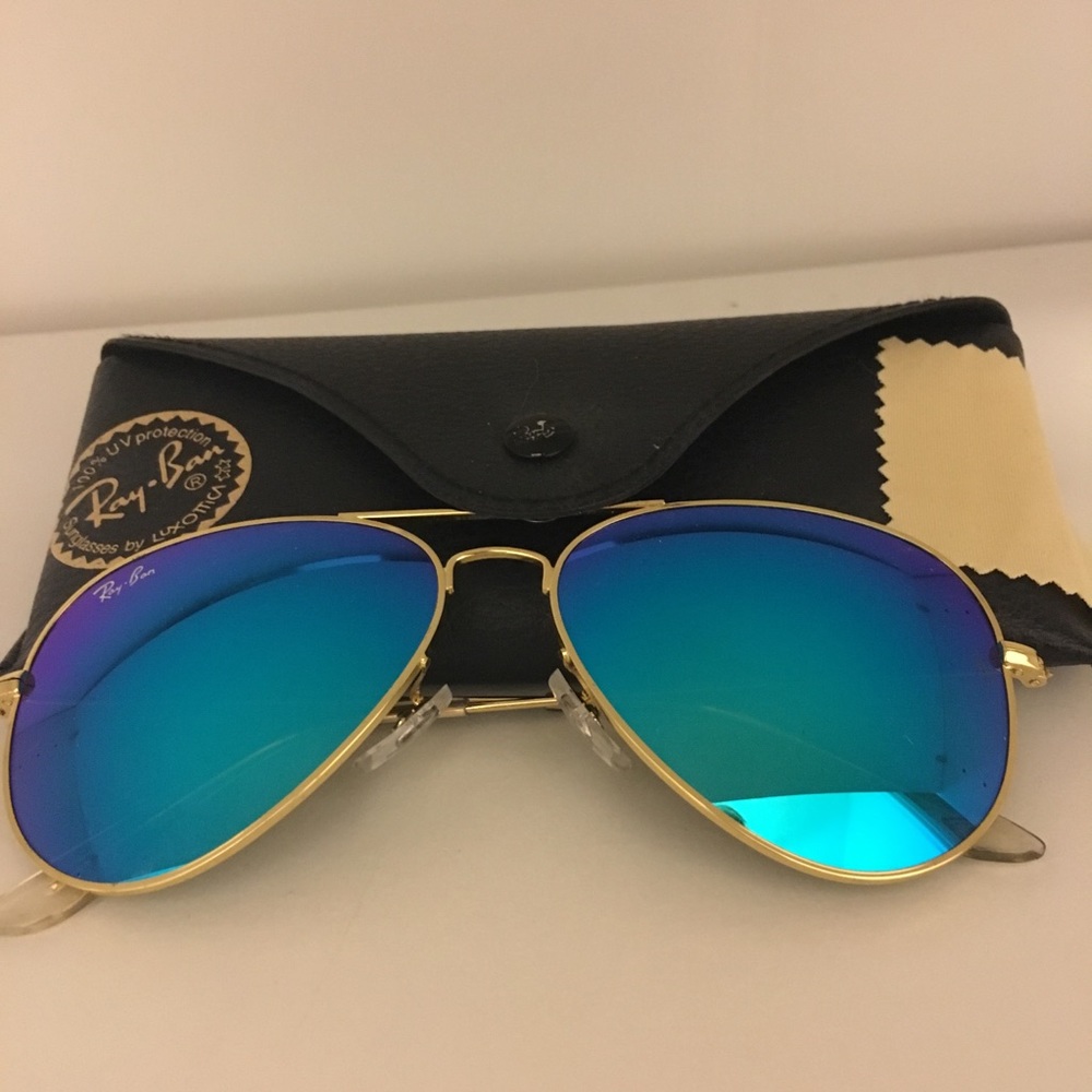 Authentic Ray-Ban blue flash lens aviators